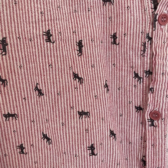 Vintage cat sleeveless collared button down size M - Picture 2 of 4